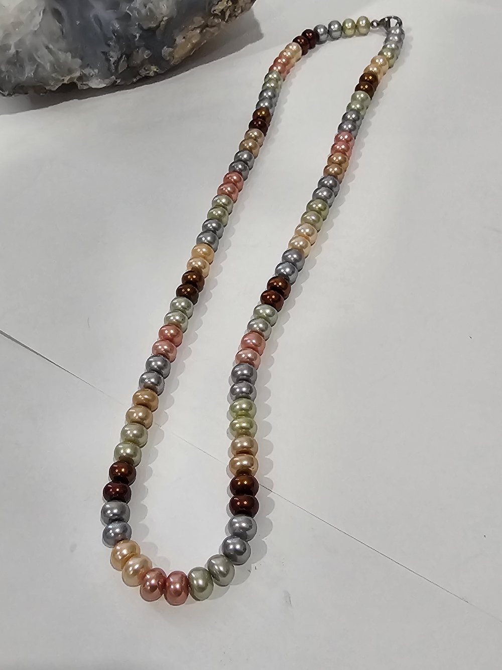 Honora 925 Sterling, Multicolor Real Pearl Bead Necklace - 20" Stunning😍 - Picture 9 of 11